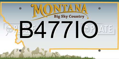 B477IO Montana License Plate