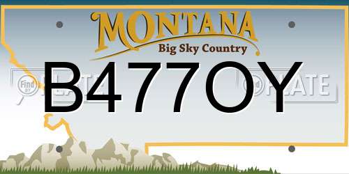 B477OY Montana License Plate
