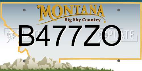 B477ZO Montana License Plate