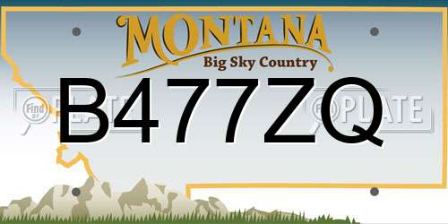 B477ZQ Montana License Plate