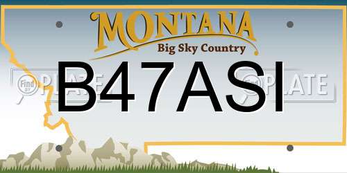 B47ASI Montana License Plate