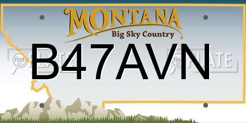 B47AVN Montana License Plate