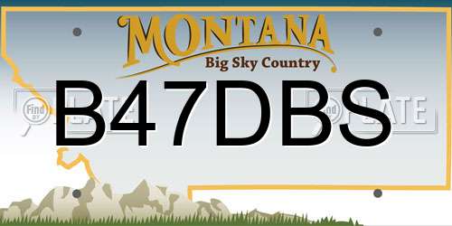 B47DBS Montana License Plate