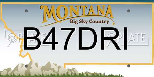 B47DRI Montana License Plate