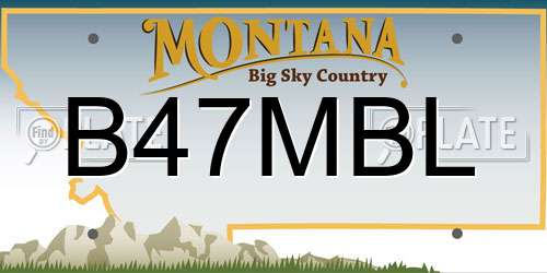 B47MBL Montana License Plate