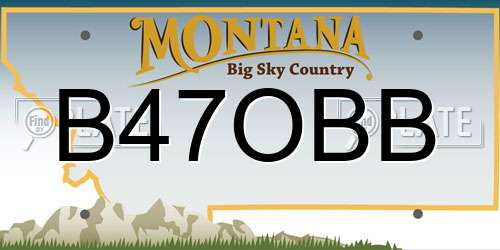 B47OBB Montana License Plate