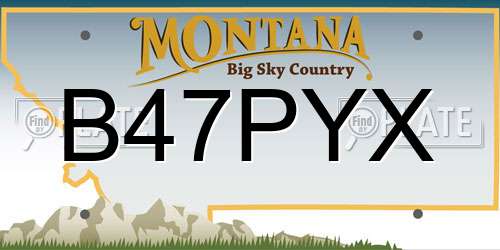 B47PYX Montana License Plate