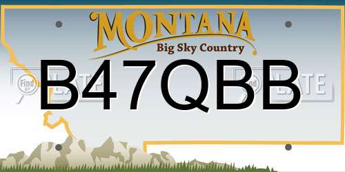 B47QBB Montana License Plate