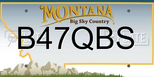 B47QBS Montana License Plate