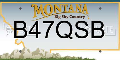 B47QSB Montana License Plate