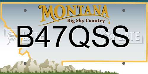 B47QSS Montana License Plate