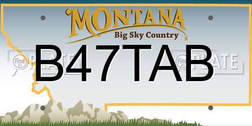 B47TAB Montana License Plate