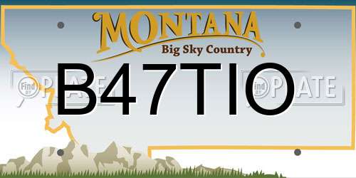 B47TIO Montana License Plate