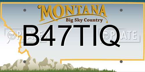 B47TIQ Montana License Plate