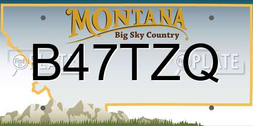B47TZQ Montana License Plate