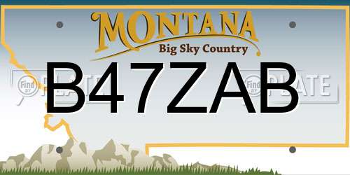 B47ZAB Montana License Plate
