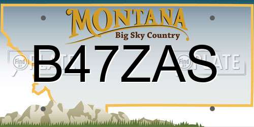 B47ZAS Montana License Plate
