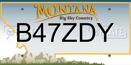 B47ZDY Montana License Plate