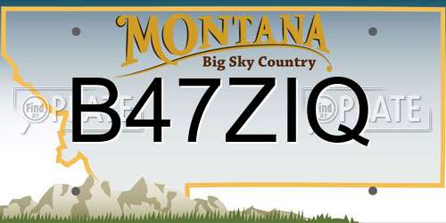 B47ZIQ Montana License Plate