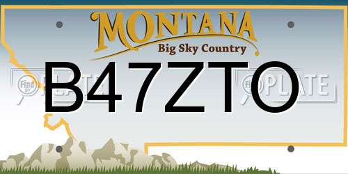 B47ZTO Montana License Plate