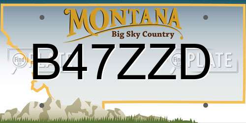 B47ZZD Montana License Plate
