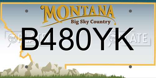 B480YK Montana License Plate