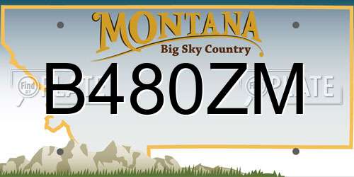 B480ZM Montana License Plate