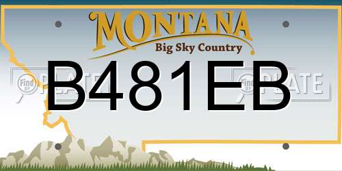 B481EB Montana License Plate