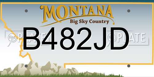 B482JD Montana License Plate