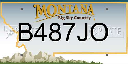 B487JO Montana License Plate