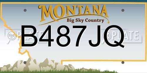 B487JQ Montana License Plate