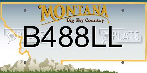 B488LL Montana License Plate