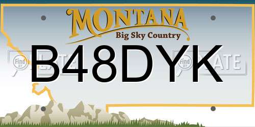 B48DYK Montana License Plate