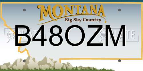 B48OZM Montana License Plate
