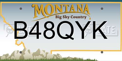B48QYK Montana License Plate