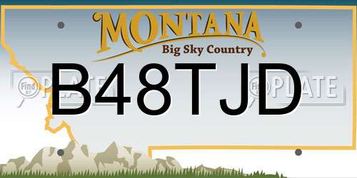 B48TJD Montana License Plate