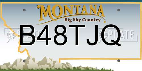 B48TJQ Montana License Plate