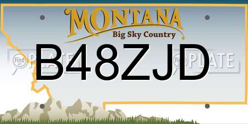 B48ZJD Montana License Plate