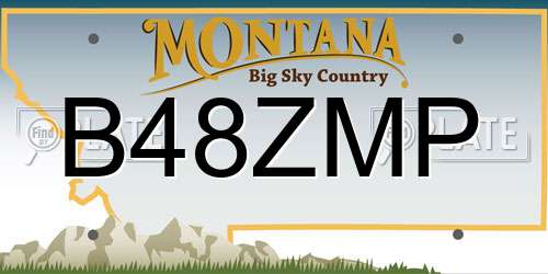 B48ZMP Montana License Plate