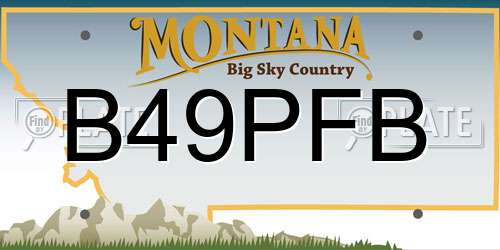 B49PFB Montana License Plate