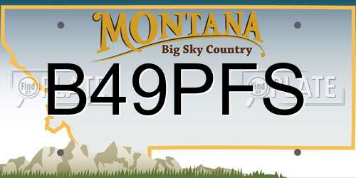 B49PFS Montana License Plate