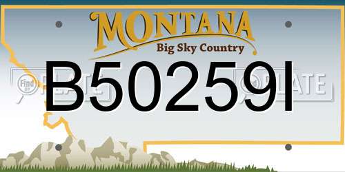 B50259I Montana License Plate