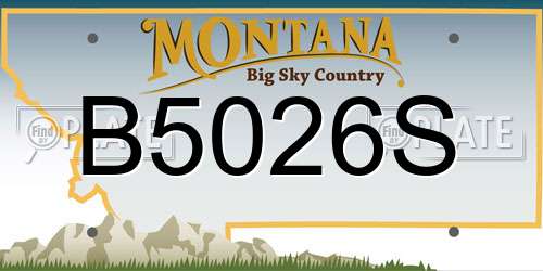 B5026S Montana License Plate