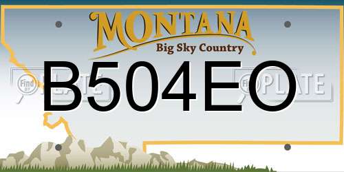 B504EO Montana License Plate