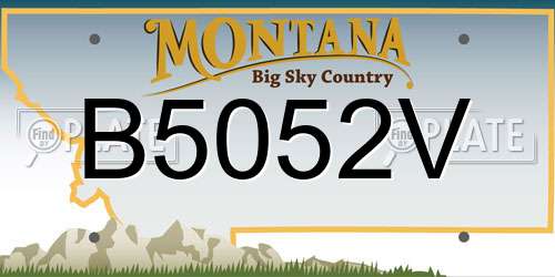 B5052V Montana License Plate