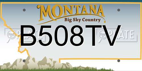 B508TV Montana License Plate
