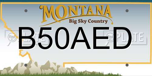 B50AED Montana License Plate