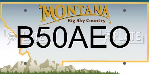 B50AEO Montana License Plate
