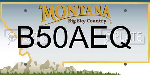 B50AEQ Montana License Plate