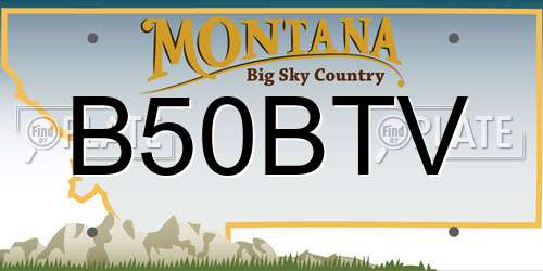 B50BTV Montana License Plate